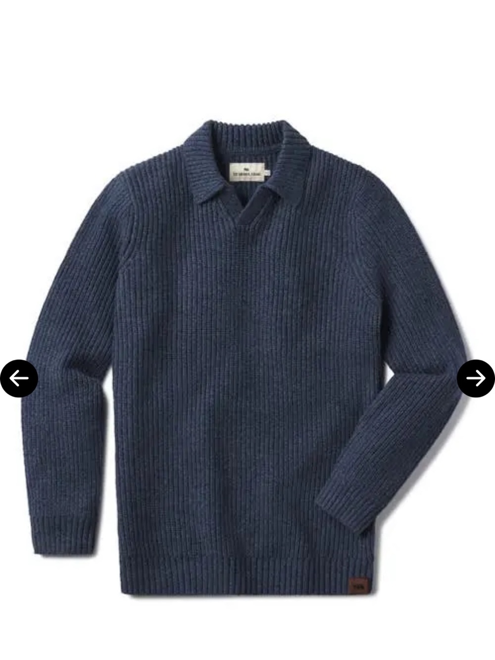 The Normal Brand Men's Navy Ribbed V-Neck Collar Sweater